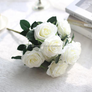 <span class=keywords><strong>Oses</strong></span> Bouquet Artificial Flower Rose Boxes De Fleurs Silk Mix Colors Preserved Real Touch Chapado en oro 10 Head White - Product Image 2