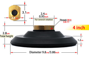 لوحة تثبيت بمسامير M14 أو 5/8"-11 مع حامل مطاطي للكروشيه والحلقات اللاصقة لألواح الكشط (OEM/OBM) - Product Image 5