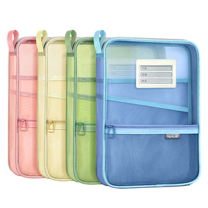 HUAJIE Transparente Dokumenten tasche Handheld Mesh Storage <span class=keywords><strong>File</strong></span> Ordner für Studenten Nachhilfe Thema Klassifizierung Reiß verschluss - Product Image 1