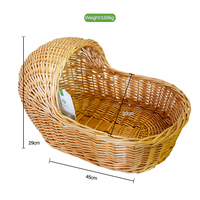 Panier pour bébé en osier couleur bois clair de haute qualité, style ange, lits et accessoires pour animaux de compagnie