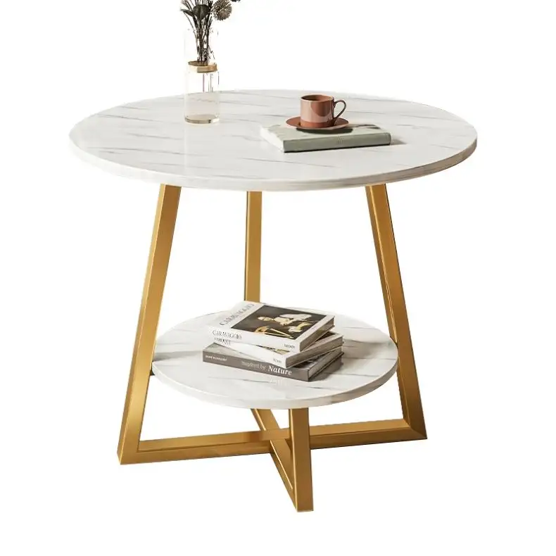 New Model Indoor Furniture Modern Round Tea Wooden Rattan Living Room Coffee Weaving Side Table