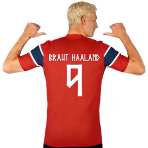Maglia da Calcio Norvegia 2026/27 per Adulti, Comoda e Traspirante, con Numero e Emblema della Squadra, Divisa da Calcio Personalizzabile - Product Image 1