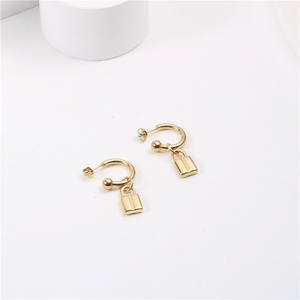 नई Joolim फैशनेबल बाली 18K पीवीडी सोने ताला परिवर्तनीय घेरा कान की बाली स्टेनलेस स्टील थोक धूमिल नि: शुल्क जहाज के लिए तैयार - Product Image 1