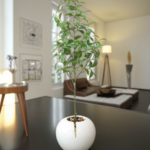 Brilliantart Plante Artificielle Feuillage d'Eucalyptus Vert <span class=keywords><strong>Tige</strong></span> Verte Branches d'<span class=keywords><strong>Olivier</strong></span> en Tissu/Plastique/Fil de Fer Résistant aux UV - Product Image 4