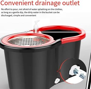 Système de nettoyage domestique magique à rotation 360° auto-essoreur, avec tête de balai absorbante et seau essoreur, fournitures certifiées du fabricant - Product Image 4