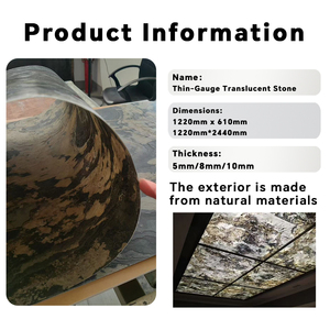 Panel de Piedra Polimérica Translúcida Ecológica con Vetas de Mármol para Vestíbulo de Hotel - Product Image 3