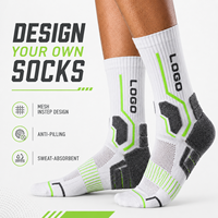 Chaussettes de sport en coton tricoté respirantes sur mesure OEM pour hommes, écologiques, mi-mollet, pour le basketball, la gym et la course à pied