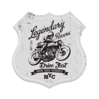 Letrero de Chapa de Estaño Retro Publicitario Vintage Personalizado al por Mayor con Impresión UV, Escudo de Metal para Motocicletas y Autos Antiguos, Póster de Estilo Retro