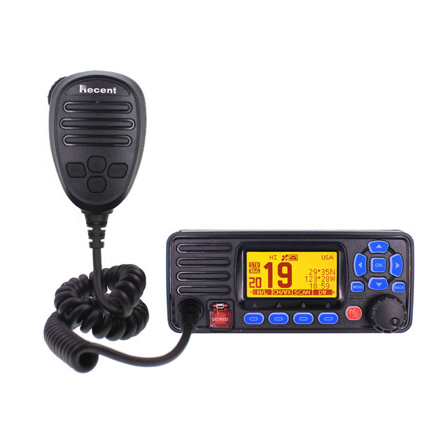 For IP68 Waterproof RS-509MG VHF Vehicle Mounted Marine Radio Float Class D Weather Channel MMSI Alert GPS 25W Walkie Talkie