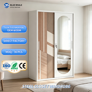 <span class=keywords><strong>Armadio</strong></span> in Acciaio <span class=keywords><strong>con</strong></span> 2 Ante Scorrevoli e <span class=keywords><strong>Specchio</strong></span> Rotondo, Design Stampato alla Moda, <span class=keywords><strong>Armadio</strong></span> per la Casa in Offerta - Product Image 1