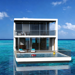 Villa flottante <span class=keywords><strong>de</strong></span> luxe <span class=keywords><strong>de</strong></span> 20 m, <span class=keywords><strong>maison</strong></span> moderne sur l'eau à deux étages avec terrasse accédable par la mer pour projet d'hébergement hôtelier en complexe - Product Image 3