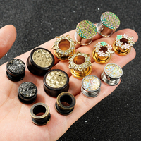 Bouchons et tunnels d'oreille en acier inoxydable 316L, piercings d'oreille vissés, jauges d'oreille, bijoux de corps, piercing