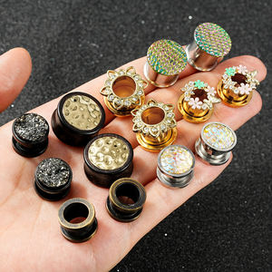 316L سدادات الأذن الفولاذ المقاوم للصدأ والأنفاق ثقب الأذن الأذن الأذن ثمل القرط المتوسع مقاييس الأذن هيئة ثقب المجوهرات - Product Image 6