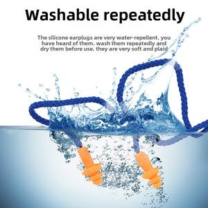 सिलिकॉन इयरप्लग साउंडप्रूफ शोर-रद्द करने के लिए वाटरप्रूफ स्विमिंग औद्योगिक उपयोग विरोधी शोर सुरक्षात्मक इयरप्लग बनाए गए हैं - Product Image 2