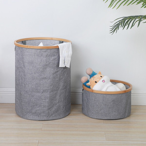 Large <strong>Laundry</strong> Hamper Collapsible Dirty Clothes Hamper with Bamboo Handles <strong>Laundry</strong> <strong>Storage</strong> <strong>Organization</strong> - Product Image 2