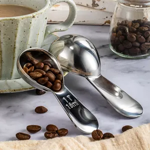 Atacado café stencil set inoxidável-Colher de medição de metal em aço inoxidável, alta qualidade, 2, pçs/set, 15ml e 30ml, colher de café