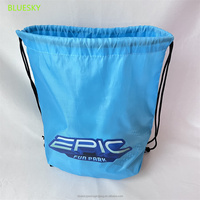 Sacs à cordon en Polyester 210D, Logo personnalisé, sac à dos de sport imperméable, sacs à cordon en Nylon bleu promotionnels