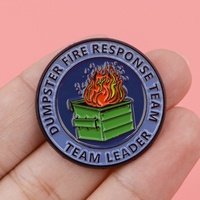 Broche en alliage de zinc peinte, motif dessin animé, accessoires créatifs, citation en lettres anglaises sur le thème du poubelle