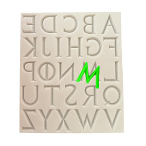 Moules <span class=keywords><strong>en</strong></span> silicone DIY rectangulaires personnalisés de 26 pièces, lettres majuscules anglaises <span class=keywords><strong>en</strong></span> métal industriel 3D MingLiU-ExtB, forme de police de caractères - Product Image 5