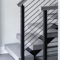 Escalier flottant préfabriqué moderne avec marches en bois massif pour appartement - Conception d'escaliers intérieurs