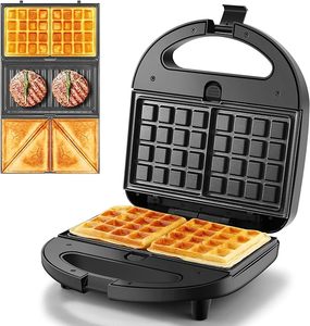 Sandwich Maker, <strong>Toaster</strong> and Electric <strong>Panini</strong> Press with Non-stick Plates, LED Indicator Lights, Cool Touch Handle, Black - Product Image 2