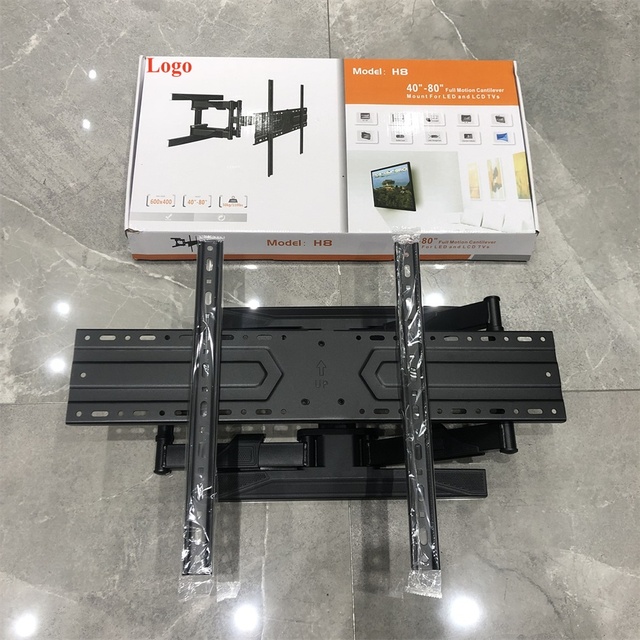 OEM Flat TV Screen 37-85 Fixation Wall Mount H8 Full Motion TV Mall Bracket for 40-80'' TV