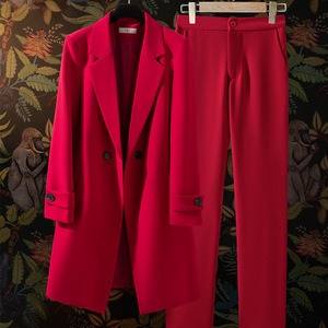 Women's Trench Coat 2023 Spring Autumn Mid Length Suit Style Solid Color Polyester Woven Comfortable Professional Casual Coat - Product Image 4