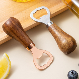 Acacia Wood <b>Beer</b> Bottle Opener Stainless Steel Handle Solid Wood Household Opener - Product Image 5