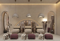 Mobilier de salon de beauté, aménagement intérieur complet sur mesure, station de manucure, décoration de salon de coiffure tout-en-un, rénovation.