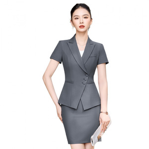 Women's Summer Suit Set Short Sleeve Thin Professional Formal Wear For Office <b>Work</b> Commute Interviews - Product Image 5