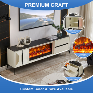 Cheminée électrique moderne autoportante en bois <span class=keywords><strong>de</strong></span> haute qualité à prix avantageux, meuble TV avec foyer intégré - Product Image 4