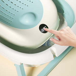 Support de bain intelligent pour bébé avec détection de température, design utérin, doux, réglable, électrique 220-240V, pliable, avec cadre de rangement - Product Image 5