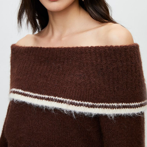 Maglione da donna lavorato a <span class=keywords><strong>maglia</strong></span> con motivo a righe in Cashmere personalizzato - Product Image 4