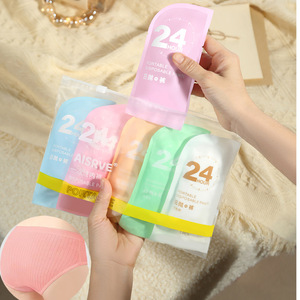 Bragas desechables portátiles de gran tamaño para mujer, para viajes de negocios, cuidado posparto, patrón sólido, pantalones diarios sin lavado, cintura - Product Image 5