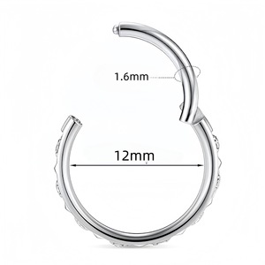 Anneau de piercing en acier inoxydable couleur or avec sertissage en canal pour nombril, nez, oreille, cartilage – Cadeau idéal - Product Image 3