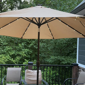 Venta caliente jardín al aire libre 9 pies mercado paraguas con luz LED Solar Powered Patio sombrilla Mesa sombrilla para <span class=keywords><strong>playa</strong></span> restaurante - Product Image 2