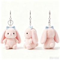 Fabrication sur mesure ODM/OEM de porte-clés en peluche lapin mignon, décoration de sac, vente en gros de jouets en peluche personnalisés