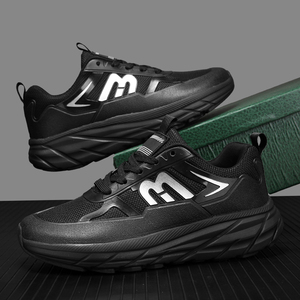 Chaussures décontractées sportives confortables pour hommes, respirantes avec doublure en maille, forme large, à lacets, couleur unie, semelle antidérapante résistante à l'usure, souples - Product Image 2