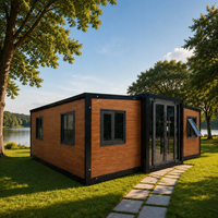 Maison conteneur modulaire préfabriquée personnalisable en usine, pliable à double aile, extensible, 20 pieds, 40 pieds, 2 ou 3 chambres
