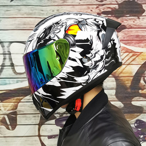 Casque de moto de compétition unisexe, moto 3C, automne et hiver, chevalier, double lentille, intégral, tout-terrain - Product Image 1