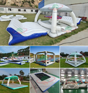 Plateforme de natation <span class=keywords><strong>gonflable</strong></span> flottante sur eau, avec chaise de <span class=keywords><strong>Ski</strong></span> <span class=keywords><strong>Jet</strong></span>, matelas avec <span class=keywords><strong>bouée</strong></span>, tente, île, livraison gratuite - Product Image 6