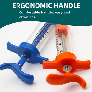 Jeringa veterinaria ajustable de plástico azul naranja Tpx de 10ml, inyector de animales, equipo para aves de corral - Product Image 3