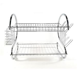 Scaffale Portaoggetti da Cucina in Metallo di Alta Qualità, Multifunzione a 2 Ripiani, Scolapiatti <span class=keywords><strong>con</strong></span> Supporto per Tagliere e Vaschetta di Raccolta - Product Image 1