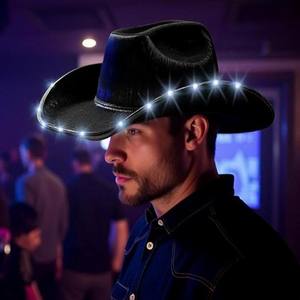 Sombrero <span class=keywords><strong>de</strong></span> Vaquero Unisex con Luces LED Intermitentes <span class=keywords><strong>para</strong></span> Fiesta Disco, Disfraz <span class=keywords><strong>de</strong></span> Halloween, Sombrero Luminoso Divertido - Product Image 5
