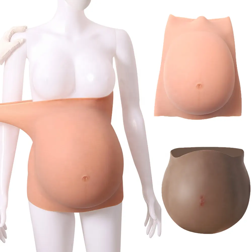 Offre Spéciale Silicone ventre faux maternité ventre 3-6-9 mois enceinte réaliste grande taille prothèse pour Performance Cosplay