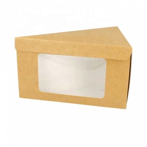 Papel recubierto Bosque negro Terciopelo rojo Pastel Triángulo Cake Slice Cajas Cartón Cake Piece Caja de embalaje con ventana de PVC limpia - Product Image 5