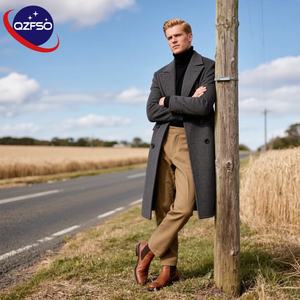 Abrigo Casual para Hombre QZFSO, Cuello Camisero, Cierre de Botón, Grueso, Transpirable, Holgado, Cortavientos, de Lana, para Invierno - Product Image 1