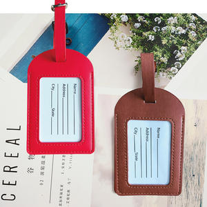 Cuero gris cian grueso manual sutura bloqueo reclamo Tarjeta de Identificación embarque etiqueta de equipaje placa de identificación para equipaje bolsa de lona - Product Image 2