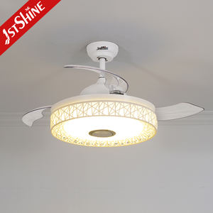 1stshine Led Ventilador de techo de alta velocidad Eficiente RGB LED <span class=keywords><strong>3</strong></span> colores de iluminación Ventilador de Techo Retráctil con control remoto - Product Image 1