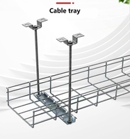 Kit complet de panier à câbles en acier Q235 avec surface électrogalvanisée, incluant support mural et tige de suspension